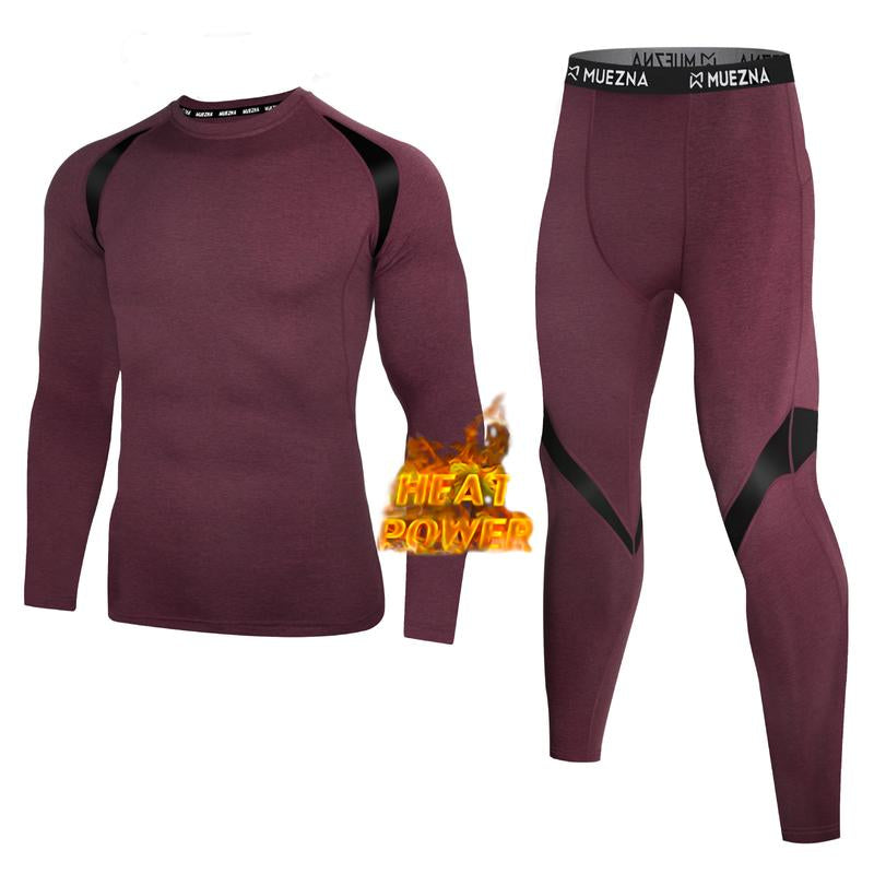 Muezna Men'S Thermal Top and Bottom Set Underwear Long Johns Base Layer with Soft Fleece Lined Fabric Menswear