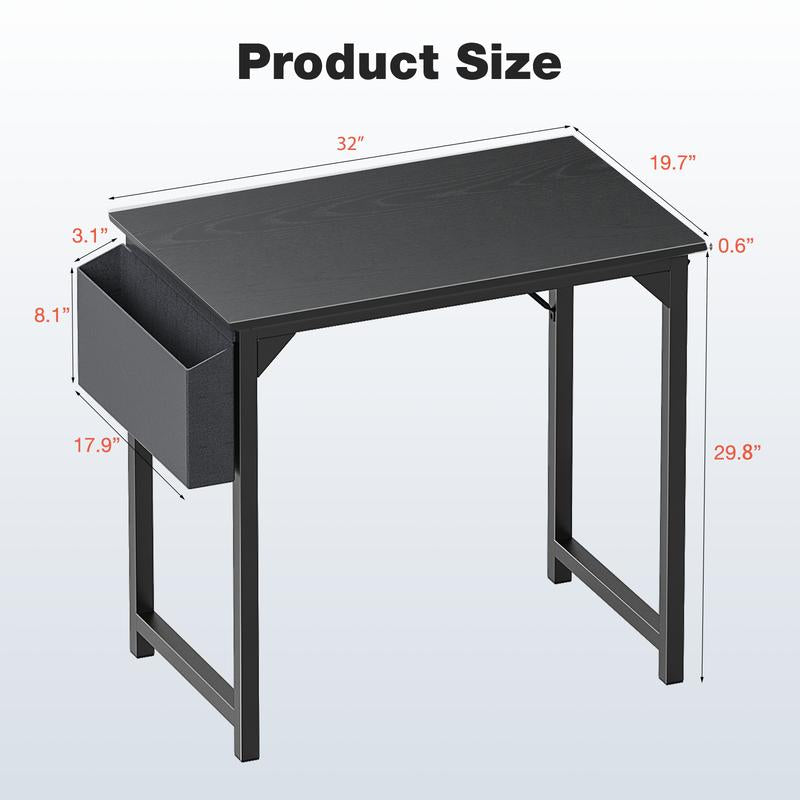 Furnest Furniture Indoor Furniture Table & Desks Computer Desk-Home Office Desk Writing Desks Work Table Study Table Modern Simple Style Student Desk with Storage Bag & Hook Wooden Desk for Home Bedroom Nailtechdesk