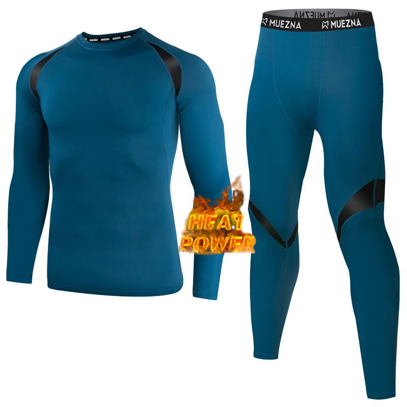 Muezna Men'S Thermal Top and Bottom Set Underwear Long Johns Base Layer with Soft Fleece Lined Fabric Menswear