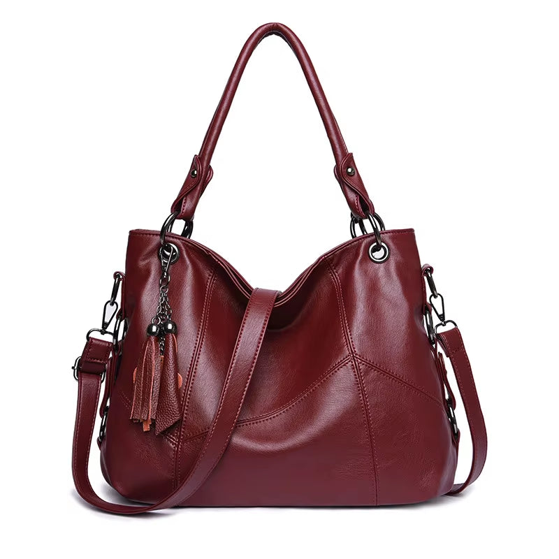 Women's Soft Leather Tassel Handbags - Premium Ladies Crossbody Hand Tote Bags