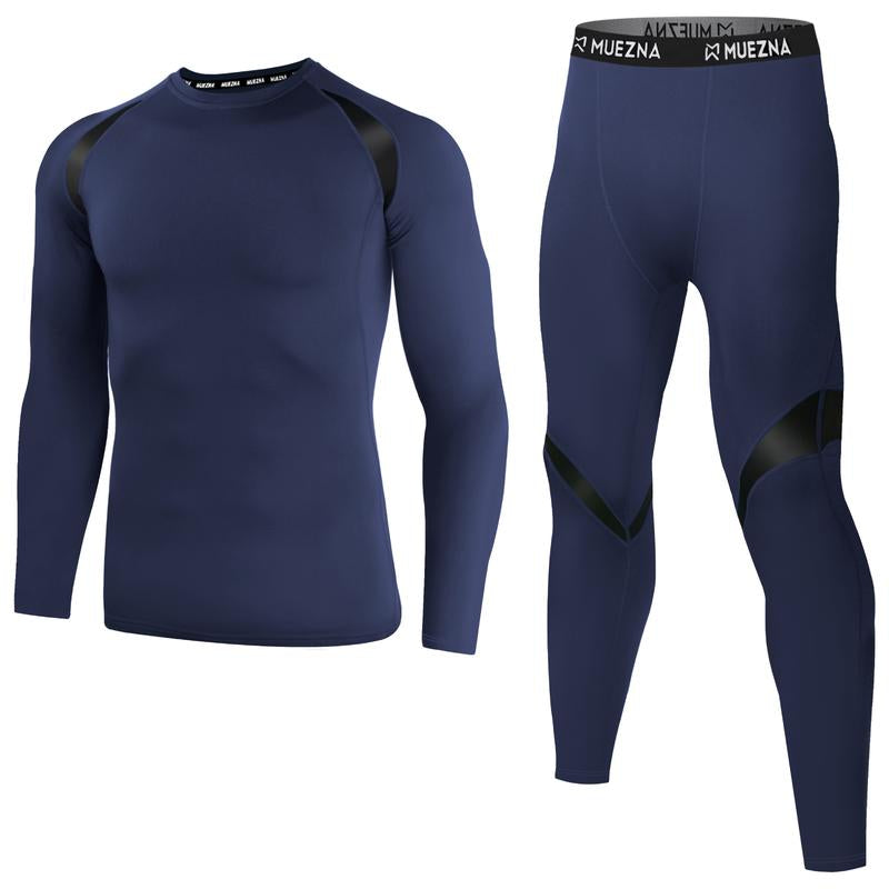 Muezna Men'S Thermal Top and Bottom Set Underwear Long Johns Base Layer with Soft Fleece Lined Fabric Menswear