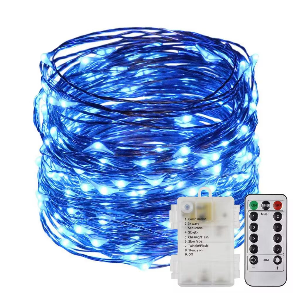 LED string lights with a remote control timer and fairy lights that run on batteries Eight Modes of Twinkle String Lights Firefly Lights 5M, 10M