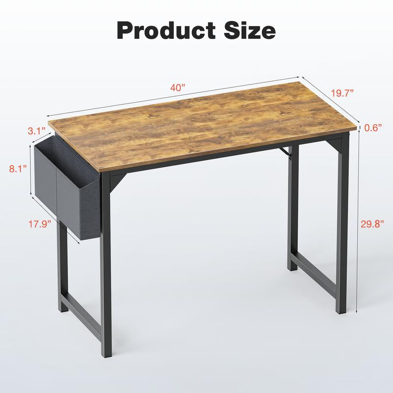 Furnest Furniture Indoor Furniture Table & Desks Computer Desk-Home Office Desk Writing Desks Work Table Study Table Modern Simple Style Student Desk with Storage Bag & Hook Wooden Desk for Home Bedroom Nailtechdesk