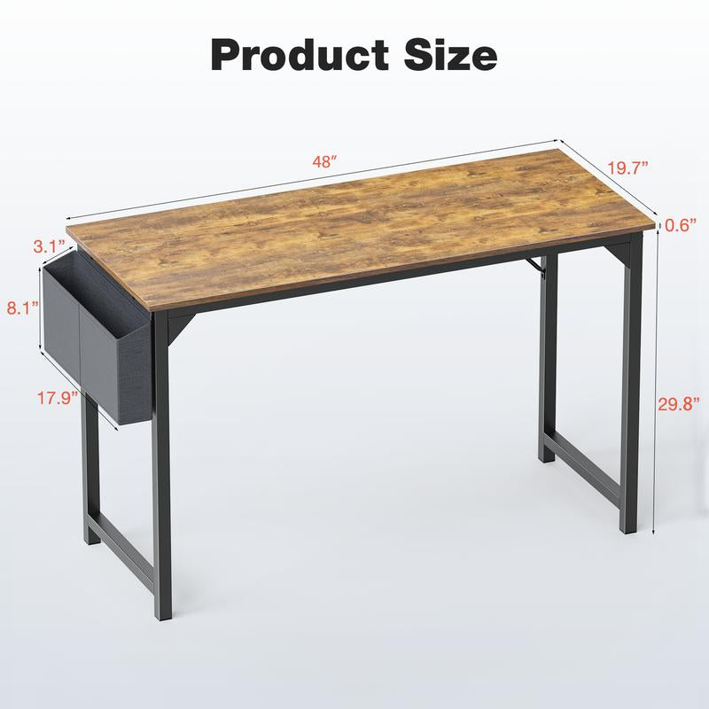 Furnest Furniture Indoor Furniture Table & Desks Computer Desk-Home Office Desk Writing Desks Work Table Study Table Modern Simple Style Student Desk with Storage Bag & Hook Wooden Desk for Home Bedroom Nailtechdesk