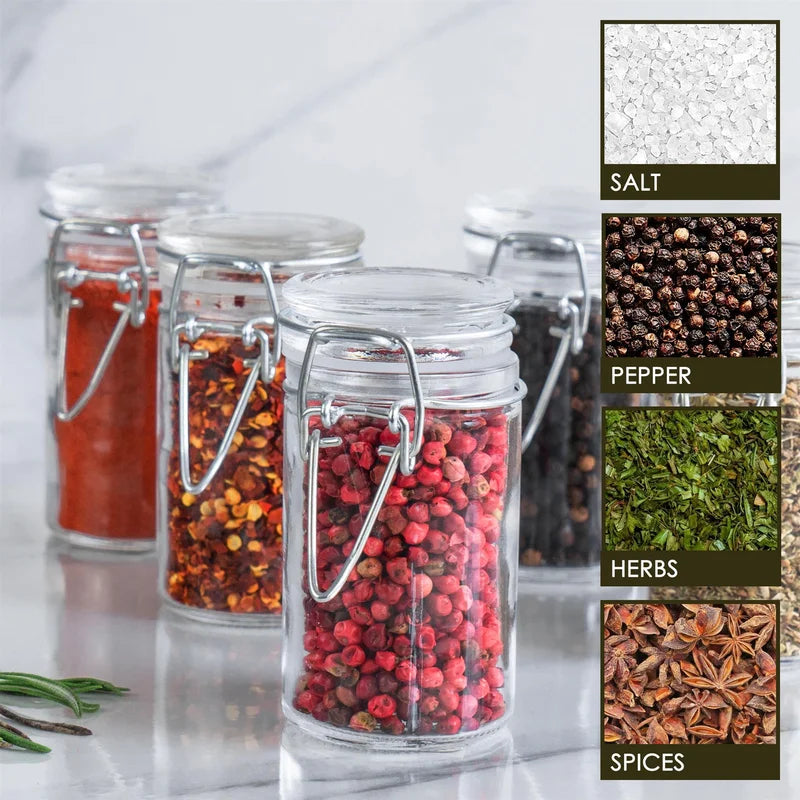 - Glass Storage Jars with Labels - 70Ml Seal