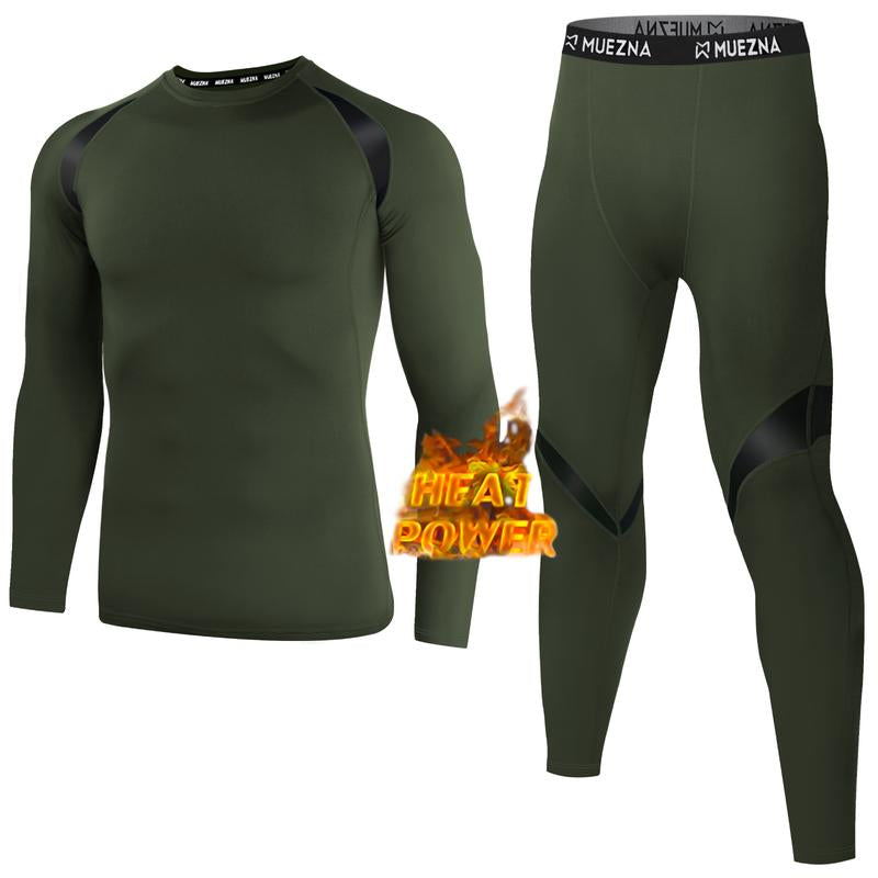 Muezna Men'S Thermal Top and Bottom Set Underwear Long Johns Base Layer with Soft Fleece Lined Fabric Menswear