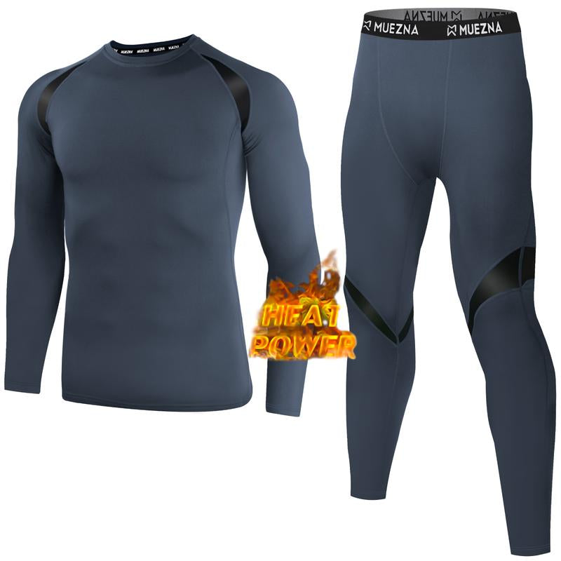 Muezna Men'S Thermal Top and Bottom Set Underwear Long Johns Base Layer with Soft Fleece Lined Fabric Menswear