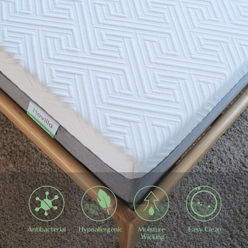 Novilla Gel Memory Foam Mattress for Cool Sleep & Pressure Relief 6/8Inch,Medium Firm Twin/Twinxl/Full/Queen Size Mattress in a Box, Bliss Comfy Memoryfoam Mattresses, 6/8/10/12 Inch, Non-Spring Mattress, Furniture, Home, New House, Gift.