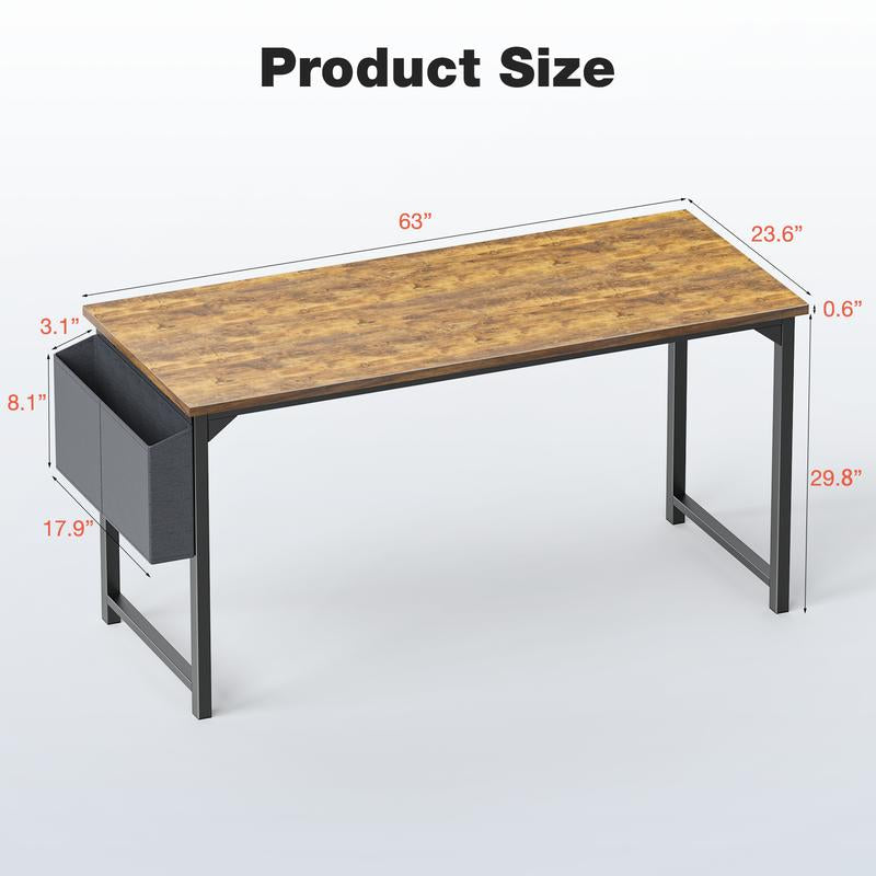 Furnest Furniture Indoor Furniture Table & Desks Computer Desk-Home Office Desk Writing Desks Work Table Study Table Modern Simple Style Student Desk with Storage Bag & Hook Wooden Desk for Home Bedroom Nailtechdesk