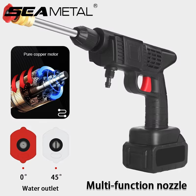 140W 60Bar Wireless High Pressure Car Wash Gun 1200Mah Foam Generator Water Gun Spray Cleaner for Car Washing Machine