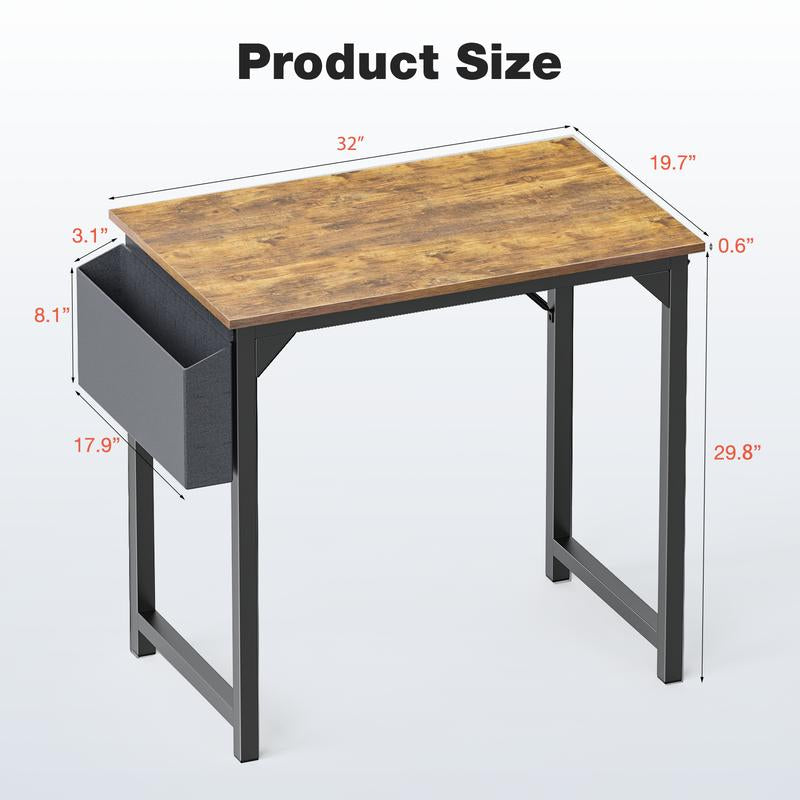 Furnest Furniture Indoor Furniture Table & Desks Computer Desk-Home Office Desk Writing Desks Work Table Study Table Modern Simple Style Student Desk with Storage Bag & Hook Wooden Desk for Home Bedroom Nailtechdesk