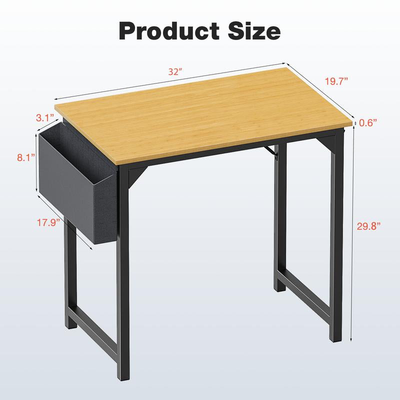 Furnest Furniture Indoor Furniture Table & Desks Computer Desk-Home Office Desk Writing Desks Work Table Study Table Modern Simple Style Student Desk with Storage Bag & Hook Wooden Desk for Home Bedroom Nailtechdesk