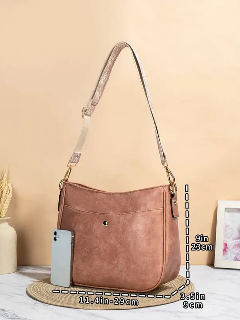 Fashionable Solid Color Crossbody Bag – Perfect for Casual & Commuting