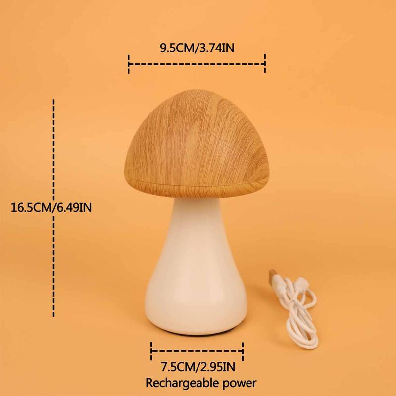 Creative Mushroom Design LED Lights for Bedroom Home Summer Decor, Rechargeable Desk Lamp, 3-Color Dimming LED Mushroom Light, Touch Sensor Table Night Light, Cozy Corner Decorative Night Lamp for Home, Furniture, Indoor LED Room Lights