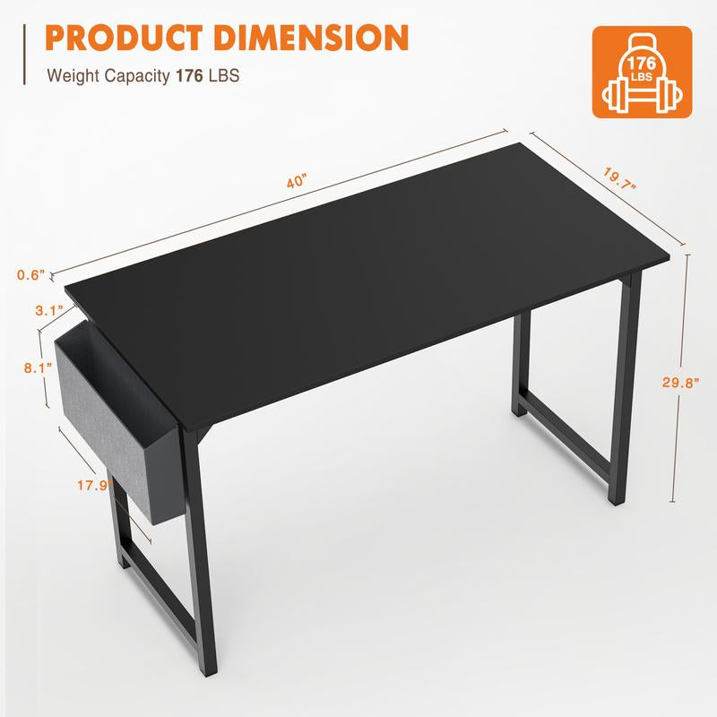 Furnest Furniture Indoor Furniture Table & Desks Computer Desk-Home Office Desk Writing Desks Work Table Study Table Modern Simple Style Student Desk with Storage Bag & Hook Wooden Desk for Home Bedroom Nailtechdesk