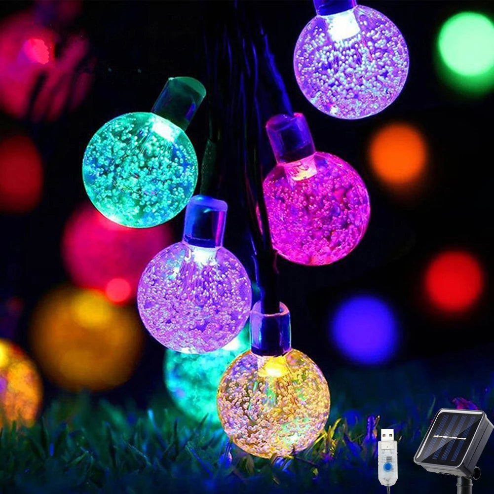 Solar Globe String Lights - Waterproof, 8 Modes, Perfect for Indoor & Outdoor Decor