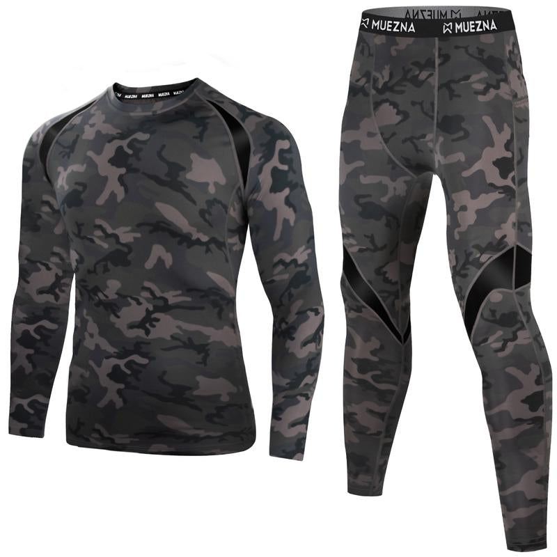Muezna Men'S Thermal Top and Bottom Set Underwear Long Johns Base Layer with Soft Fleece Lined Fabric Menswear