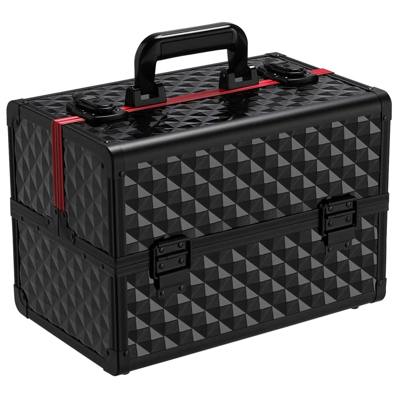 Professional Cosmetic Case Lockable Makeup Box Beauty Travel Case