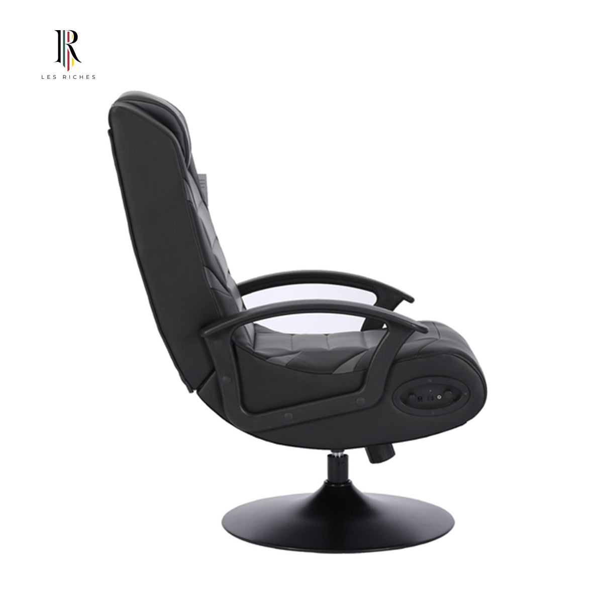 BraZen Pride 2.1 Surround Sound Bluetooth Gaming Chair, Padded for Comfort- Black/Grey, Compatible with Nintendo, Playstation, Xbox