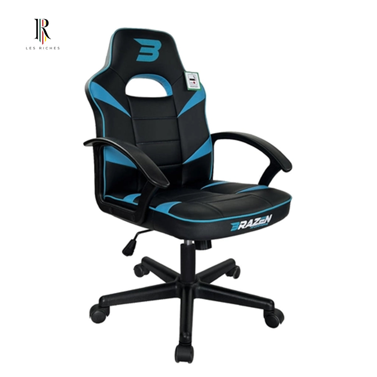 BraZen Valor Mid Back PC Gaming Chair – Black, Padded comfort & Backrest