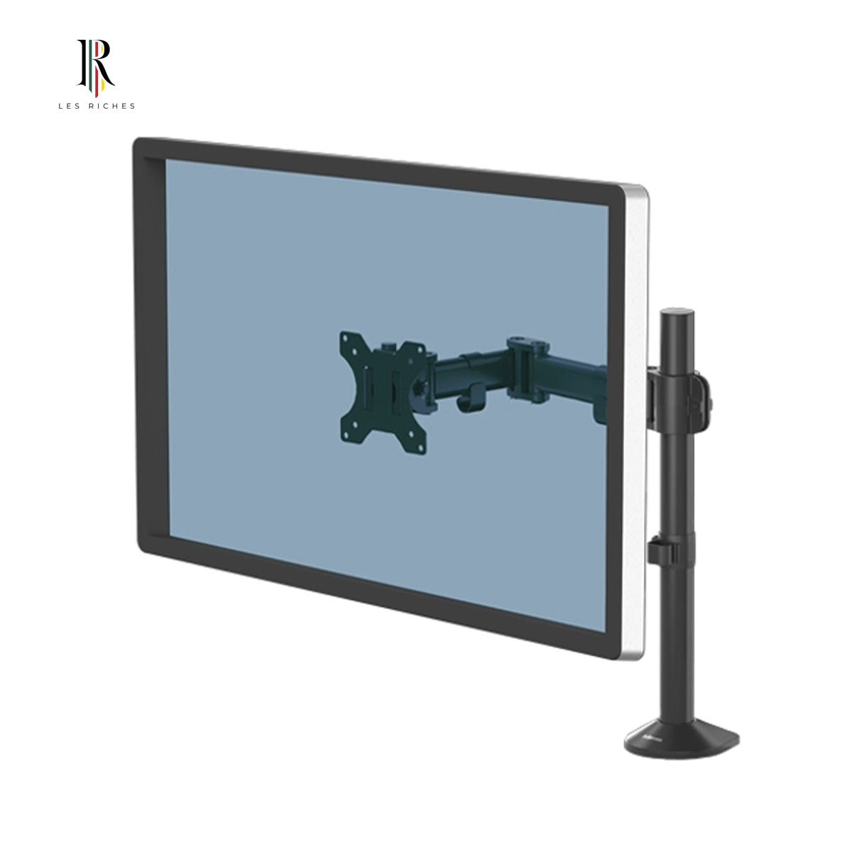 Fellowes Reflex Adjustable Monitor Arm – Supports 32" Screens up to 8kg, Tilt 45°, Pan 180°, Rotate 360°, VESA Compatible, Black
