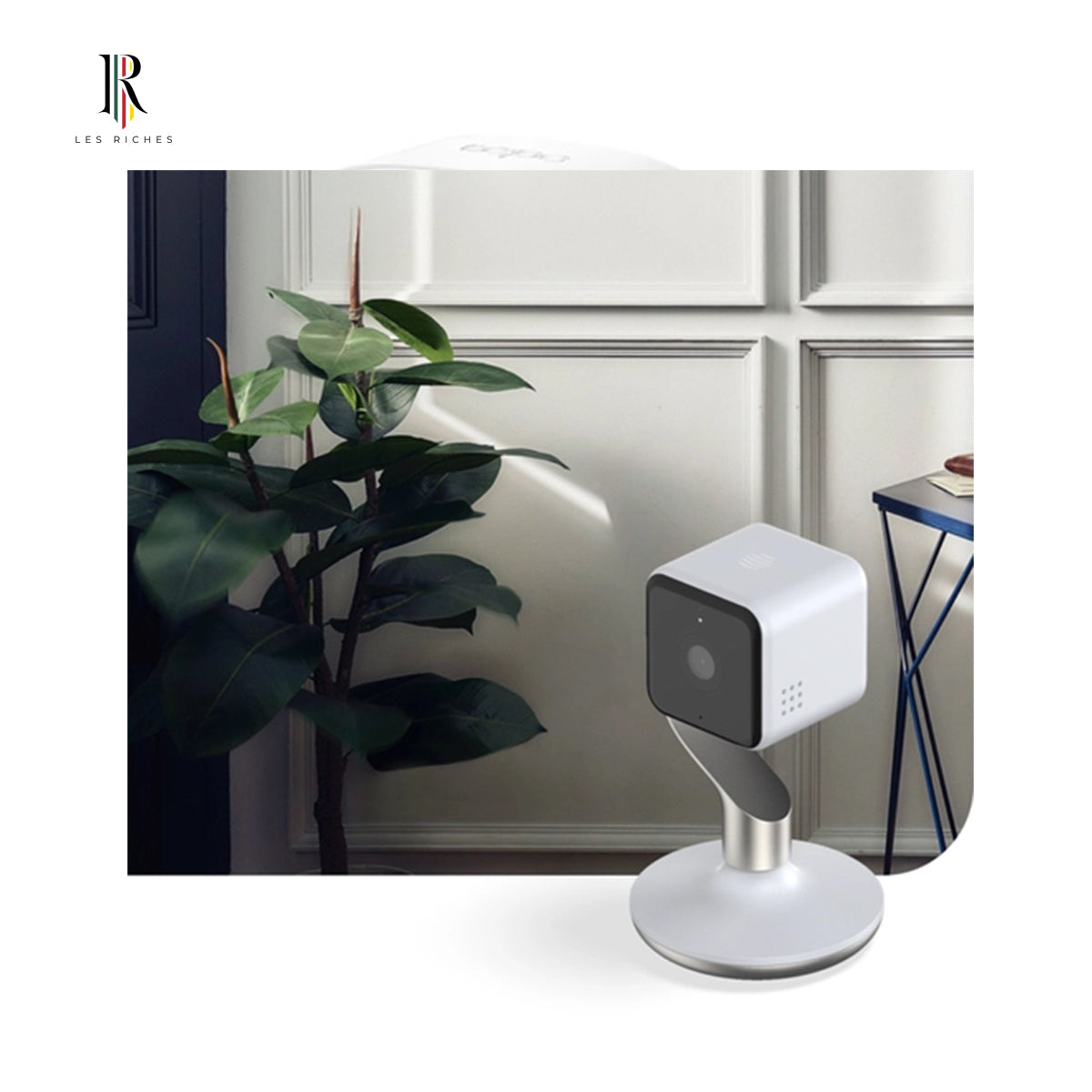 Hive View Indoor Wireless CCTV Security Camera - Champagne & White (Desk Mount)