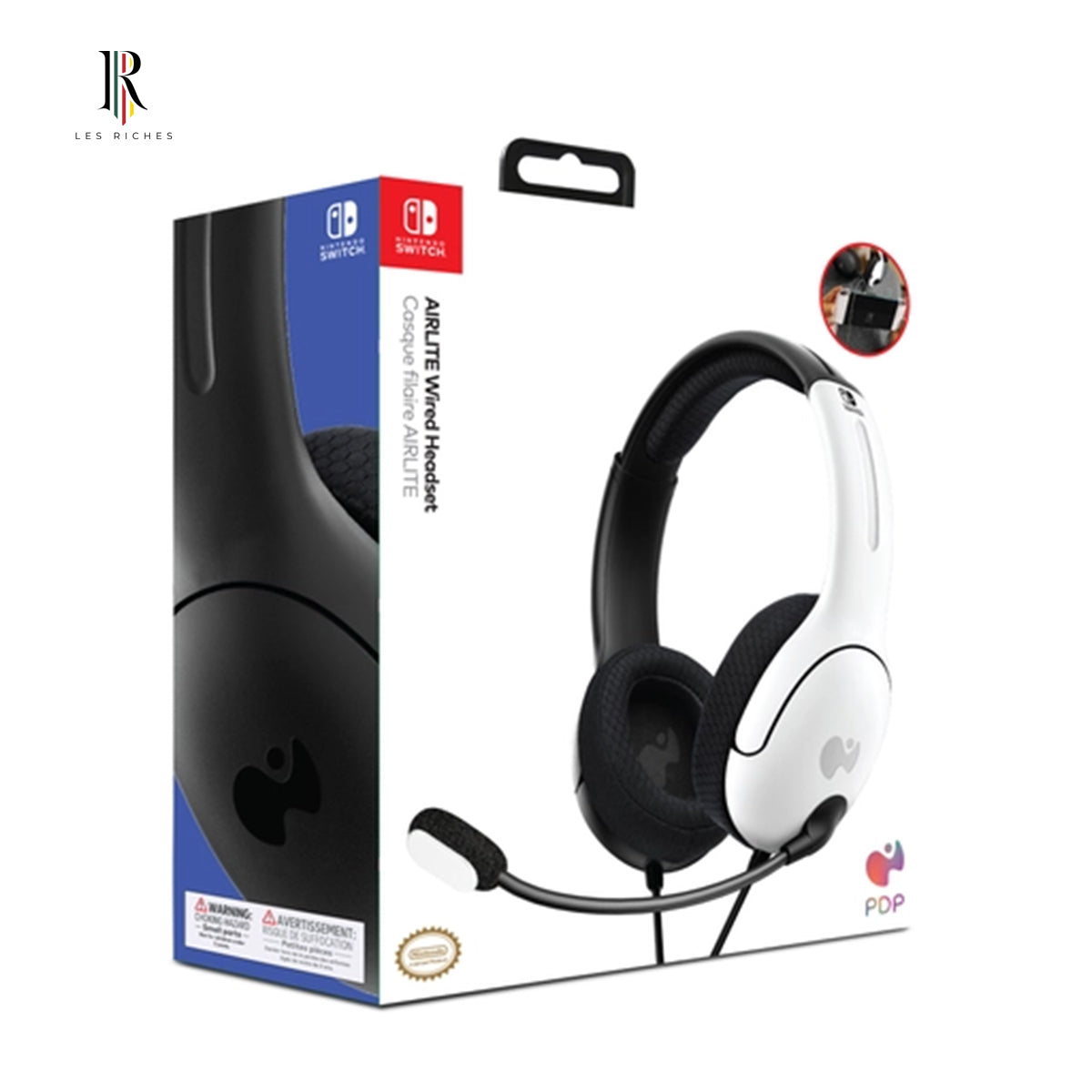 PDP LVL40 Wired Gaming Headset - Lightweight 200g, Black and White Design