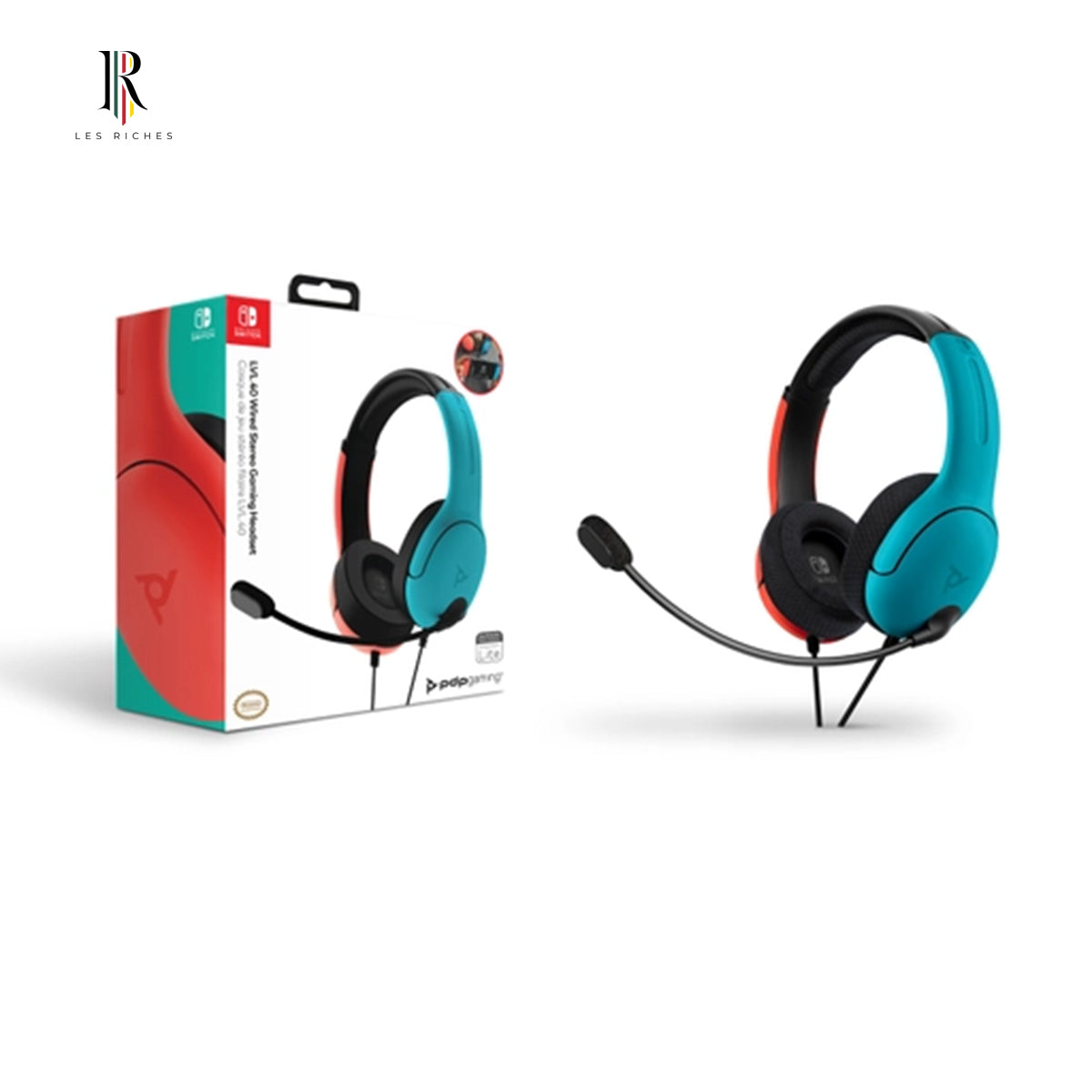 PDP LVL 40 Stereo Headset - Officially Licensed, Wired, Multicolor, Compatible with Switch & Switch Lite