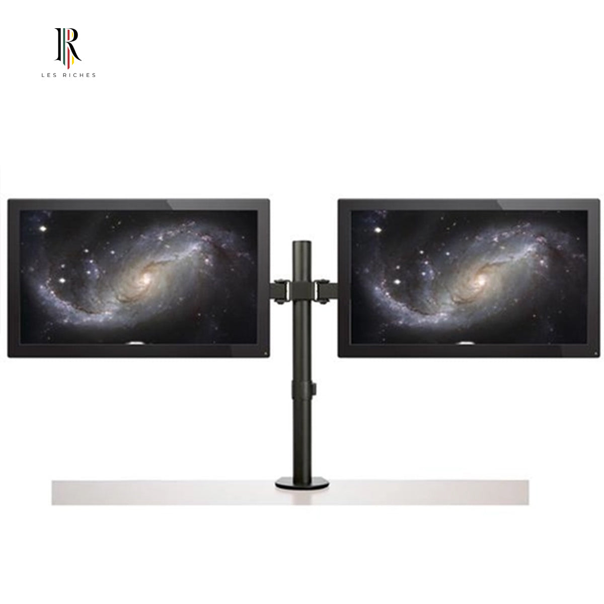 StarTech Adjustable Dual Monitor Arm – Desk Clamp/Grommet VESA Mount for Up to 32" Displays – Ergonomic Articulating Design with Tilt, Swivel, and Rotate