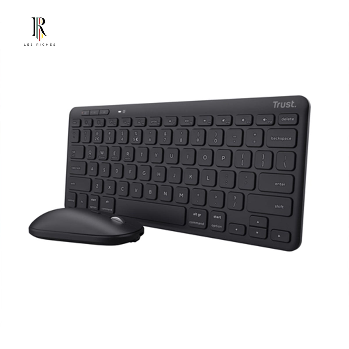 Trust Lyra, Wired & Wireless, USB + RF Wireless + Bluetooth, Scissor key switch, QWERTY, Black, Mouse included