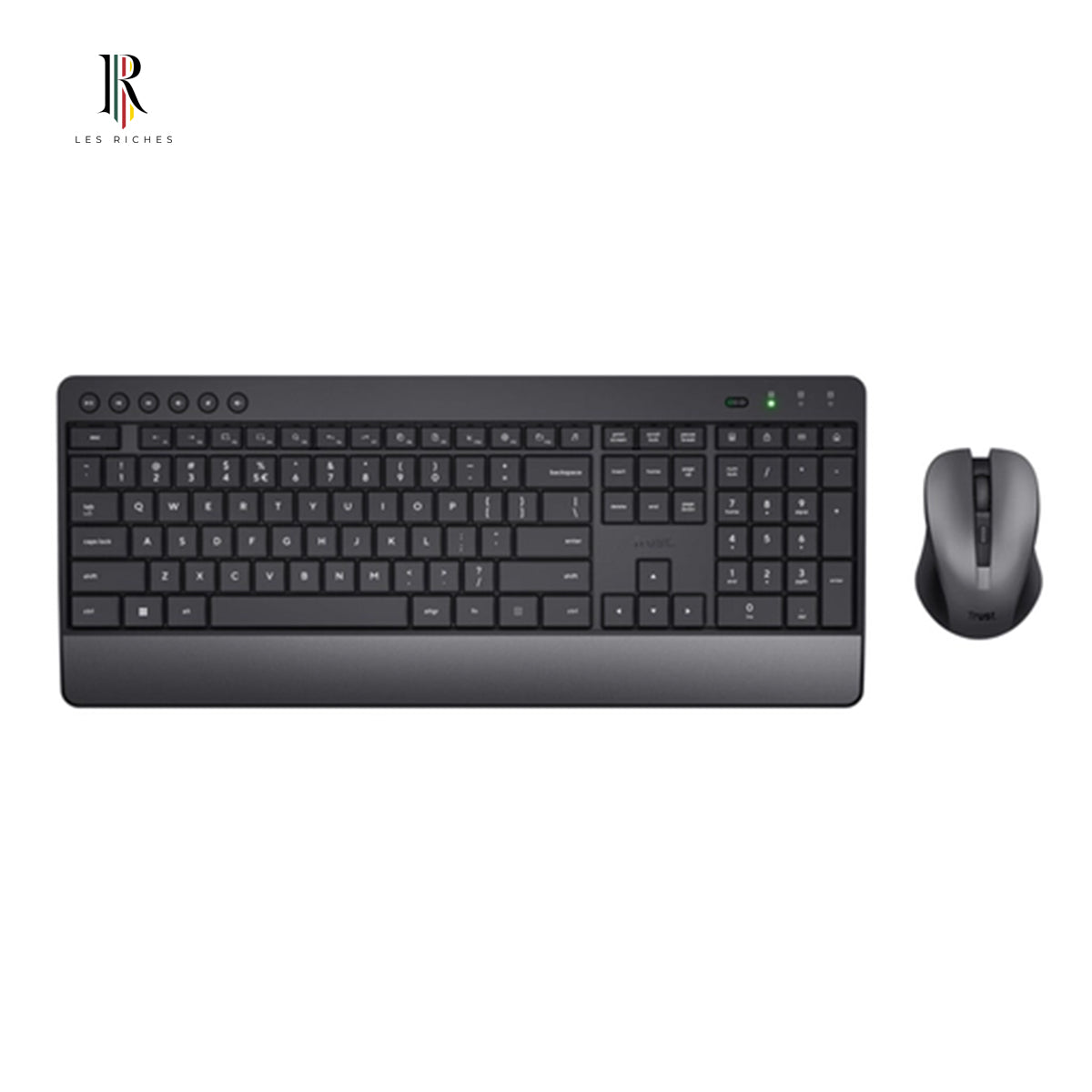 Trust Trezo, Full-size (100%), RF Wireless, QWERTY, Black, Mouse included