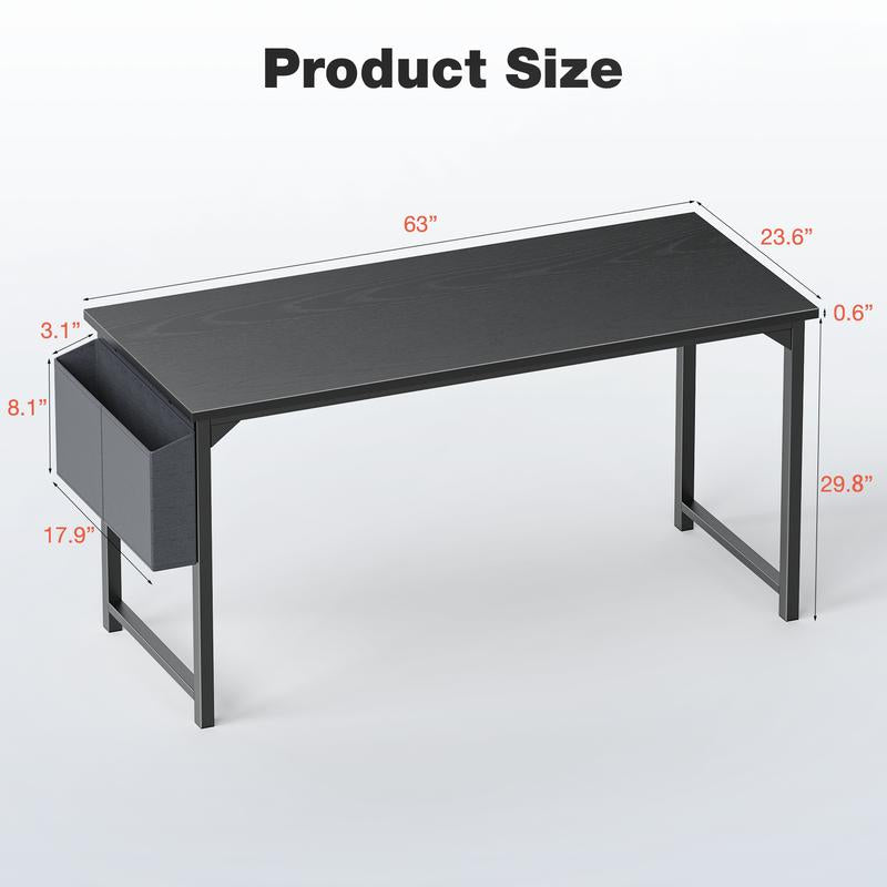 Furnest Furniture Indoor Furniture Table & Desks Computer Desk-Home Office Desk Writing Desks Work Table Study Table Modern Simple Style Student Desk with Storage Bag & Hook Wooden Desk for Home Bedroom Nailtechdesk