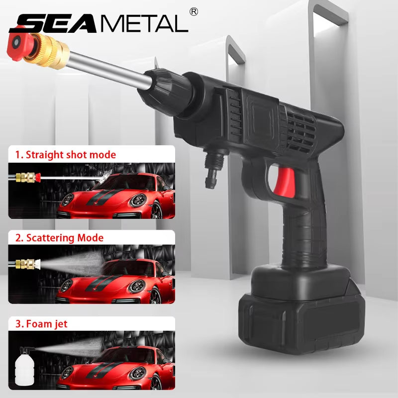 140W 60Bar Wireless High Pressure Car Wash Gun 1200Mah Foam Generator Water Gun Spray Cleaner for Car Washing Machine