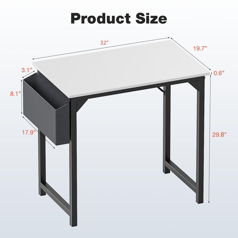 Furnest Furniture Indoor Furniture Table & Desks Computer Desk-Home Office Desk Writing Desks Work Table Study Table Modern Simple Style Student Desk with Storage Bag & Hook Wooden Desk for Home Bedroom Nailtechdesk