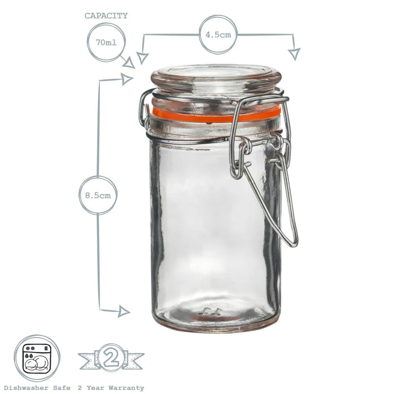 - Glass Storage Jars with Labels - 70Ml Seal