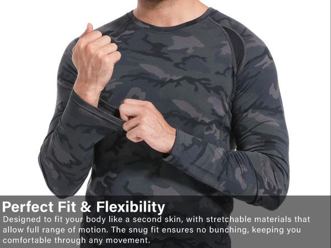 Muezna Men'S Thermal Top and Bottom Set Underwear Long Johns Base Layer with Soft Fleece Lined Fabric Menswear
