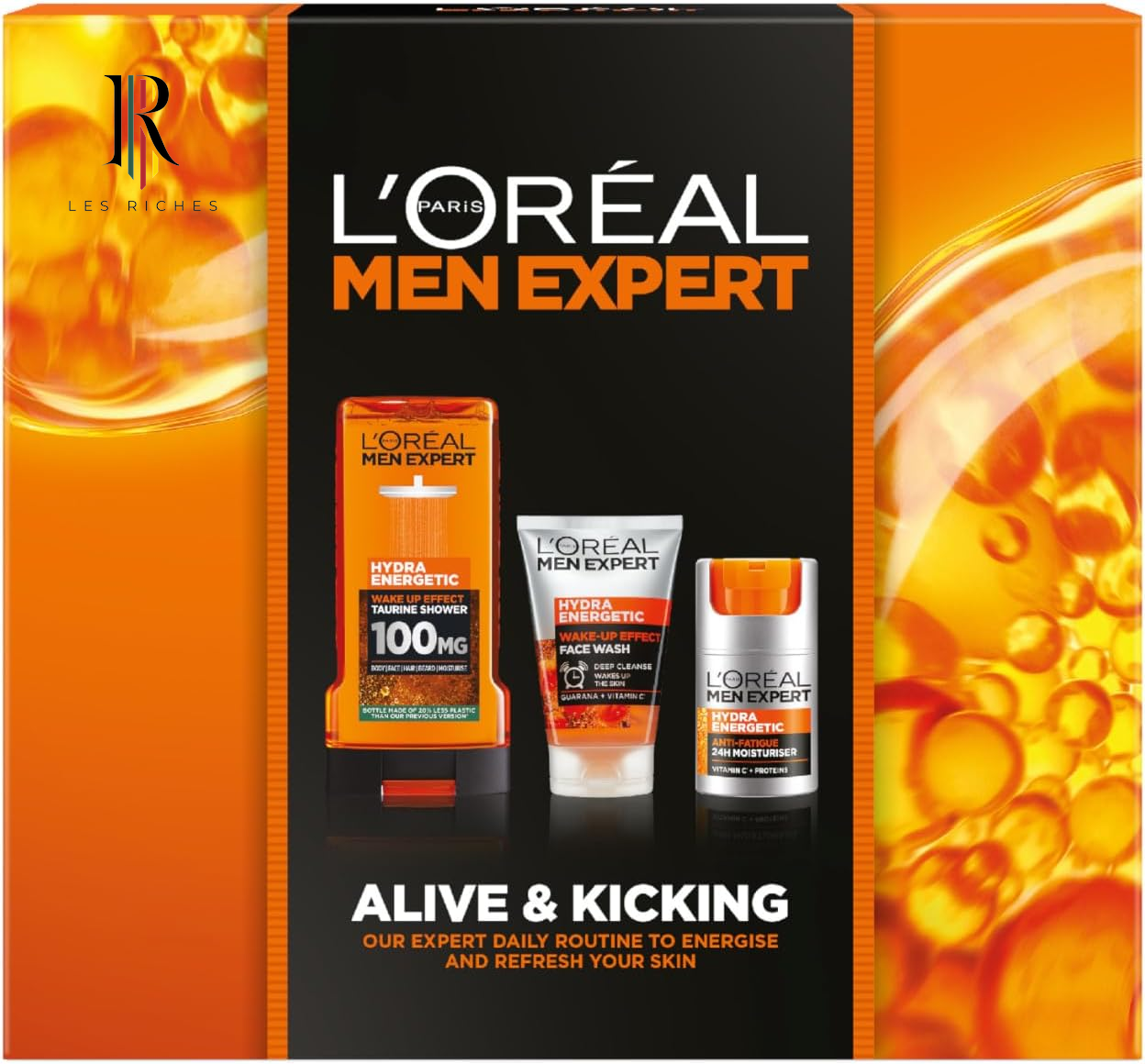 L'Oreal Men Expert Gift Set, Hydra Energetic Alive and Kicking: Shower Gel, Moisturiser and Face Wash