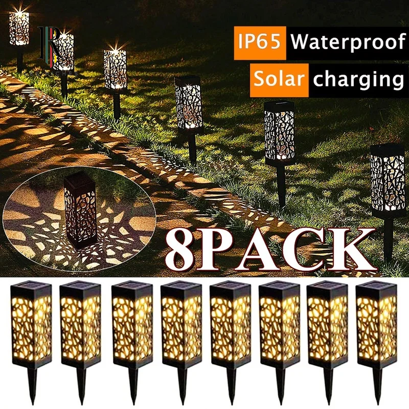 Weatherproof Solar Pathway Lights - Auto On/Off, Unique Irregular Design