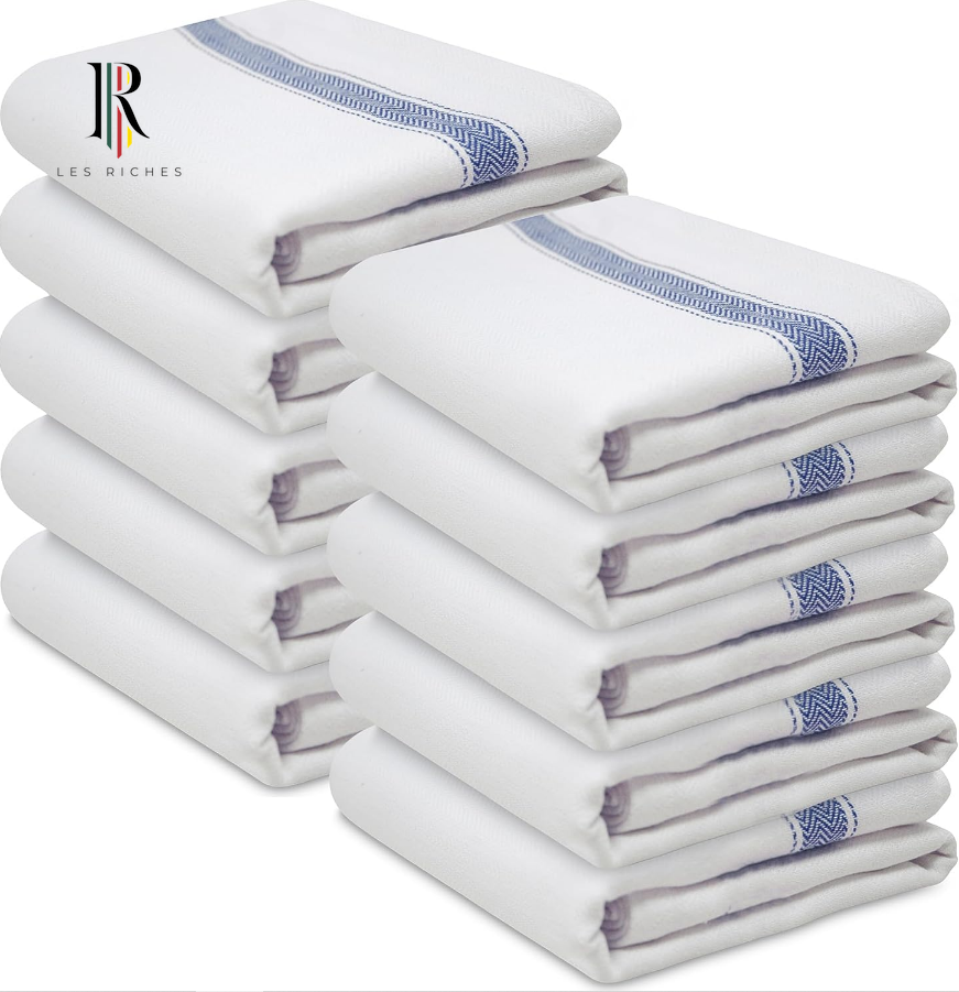 Pack of 10 Terry 100% Cotton Tea Towels Set Dish Cloths Kitchen Cleaning Drying