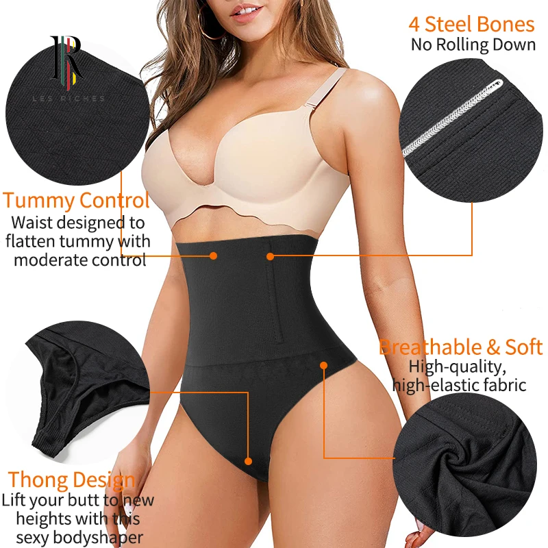 MISSMOLY Women's Girdle High Waisted Body Shaper Slimming Compression Underwear with Tummy Control Thong and Size Shapewear