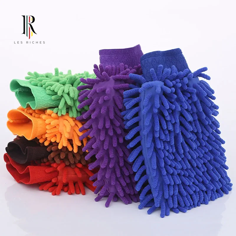 Car Wash Gloves Chenille Glove Plush Rags Thickened Double-Sided Car Supplies Cleaning Tools Auto Acessories Car Detailing