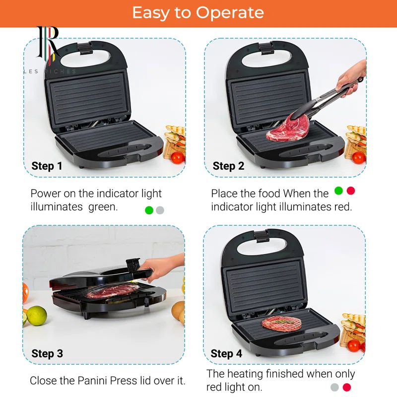 Panini Press Non-Stick 700W Powerful Toasted Sandwich Maker