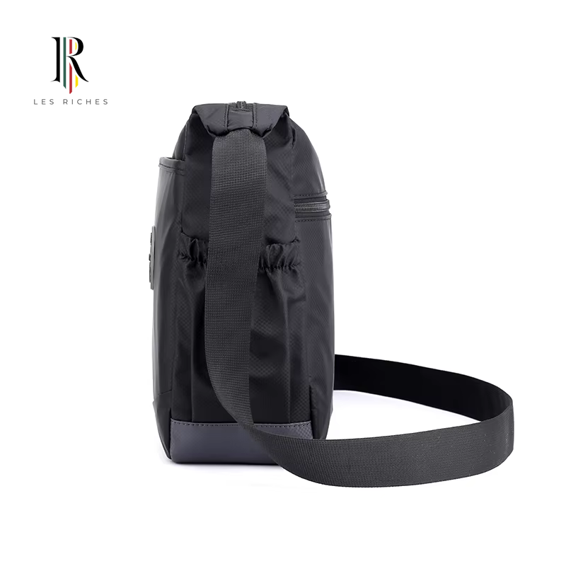 Men's Shoulder Crossbody Bag with Logo Design - Premium Travel Waterproof Nylon Business Handbags for Men