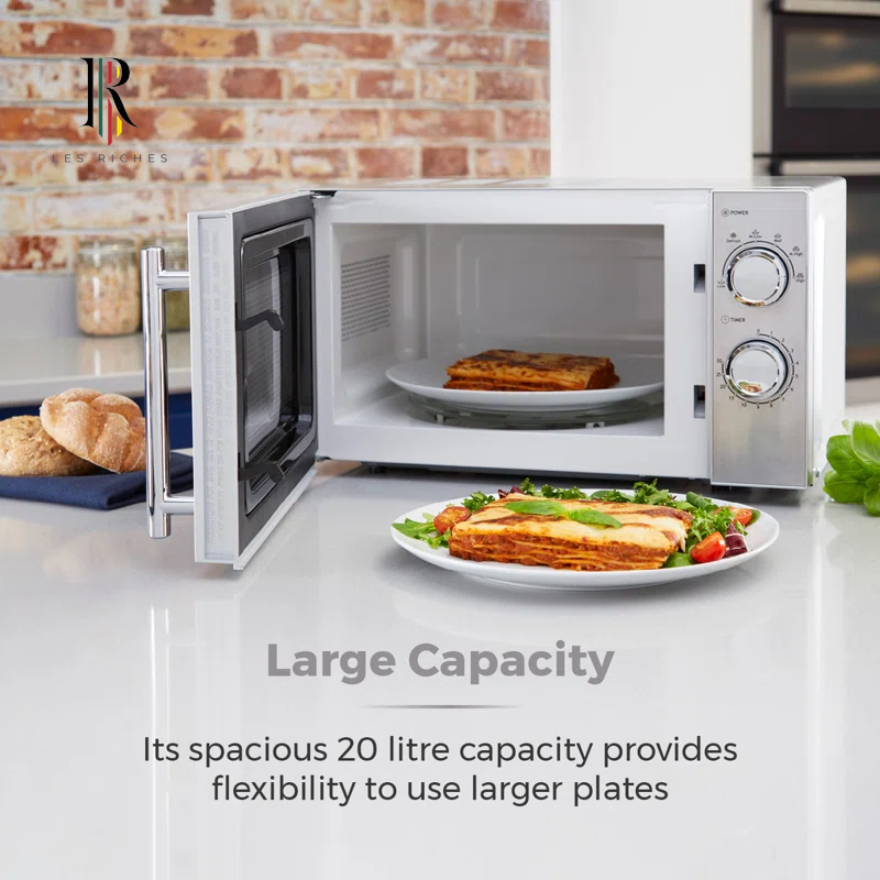 800W 20L Microwave with 5 Power Levels and a 30 Minute Timer