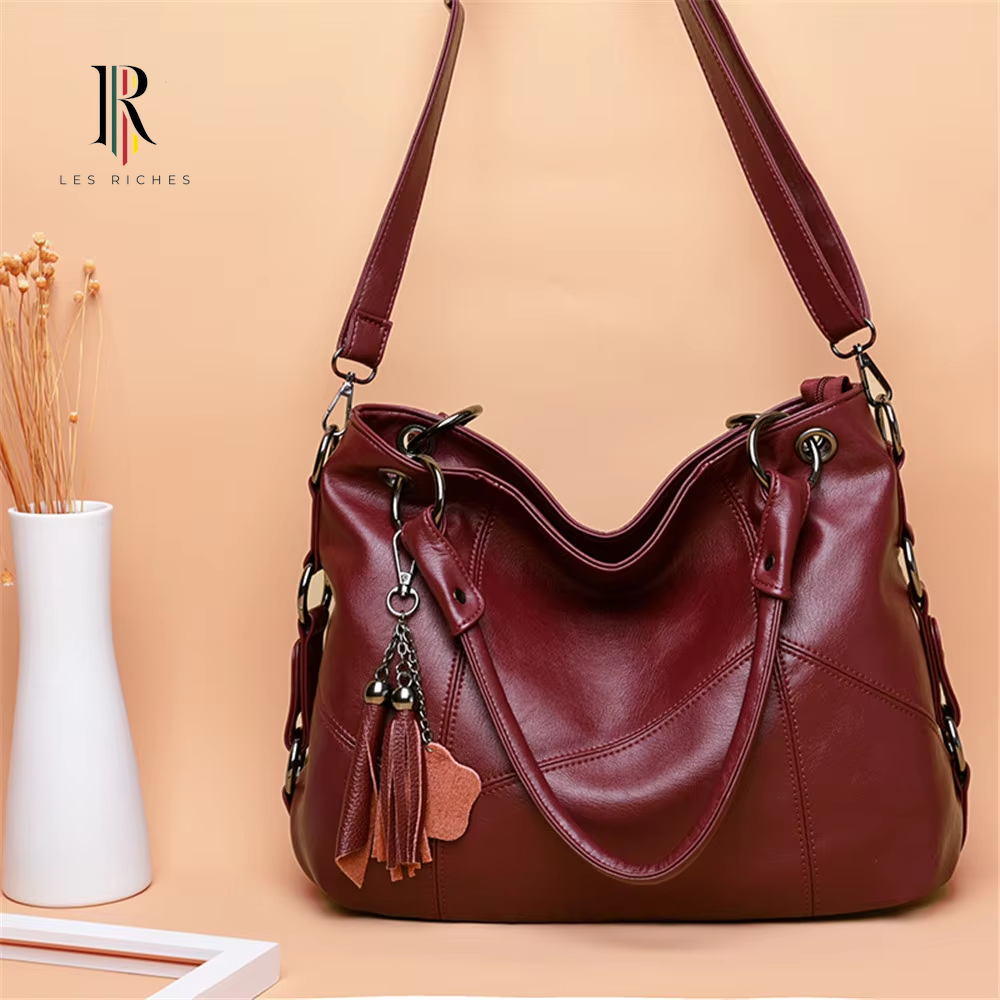 Women's Soft Leather Tassel Handbags - Premium Ladies Crossbody Hand Tote Bags