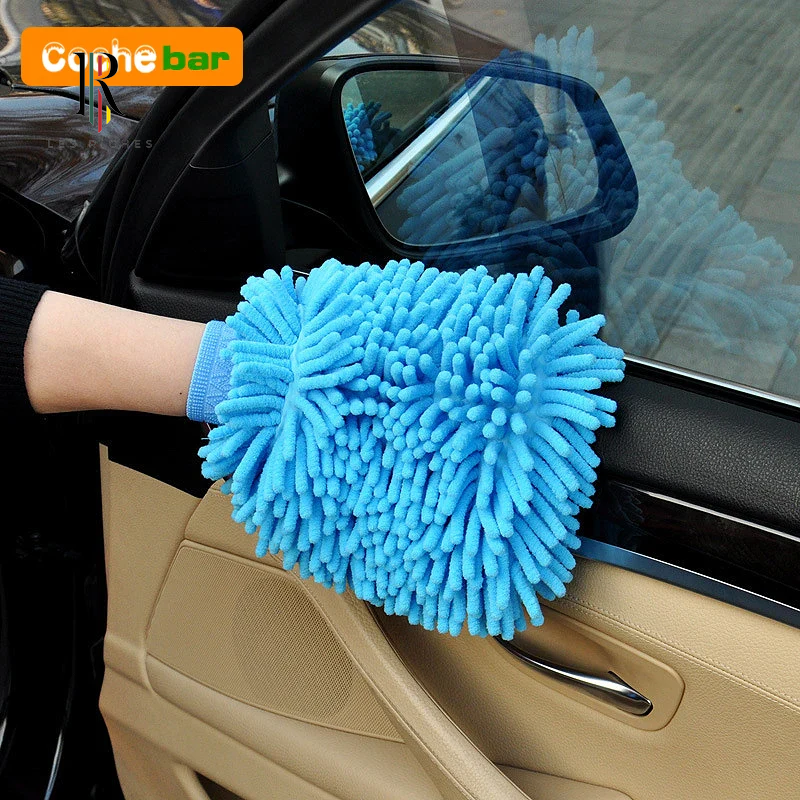 Car Wash Gloves Chenille Glove Plush Rags Thickened Double-Sided Car Supplies Cleaning Tools Auto Acessories Car Detailing
