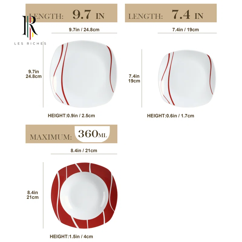 Felisa 18 Piece Dinnerware Set, Service for 6