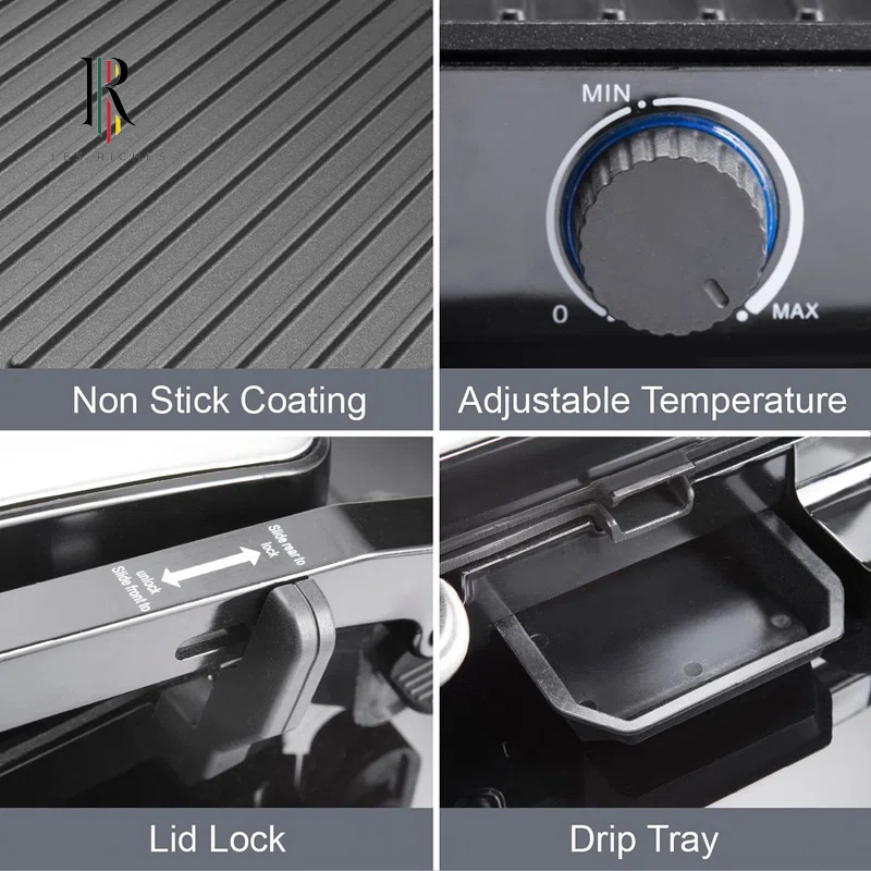 Non Stick Electric Grill with Lid