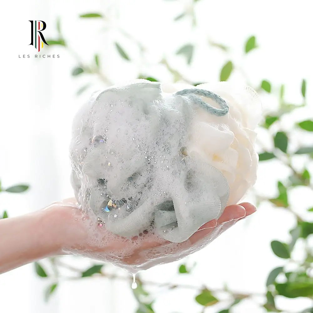 Soft Shower Mesh Foaming Sponge Body Scrub Exfoliating Back Brush Skin Cleaner Bath Bubble Ball Skin Care Bathing Accessories
