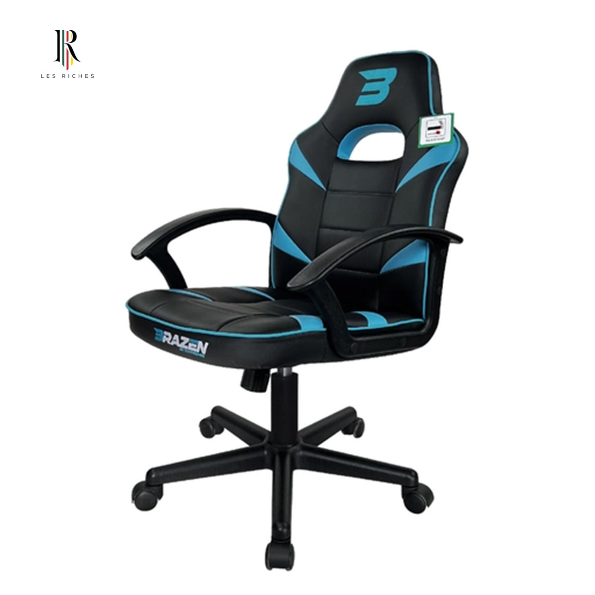 BraZen Valor Mid Back PC Gaming Chair – Black, Padded comfort & Backrest